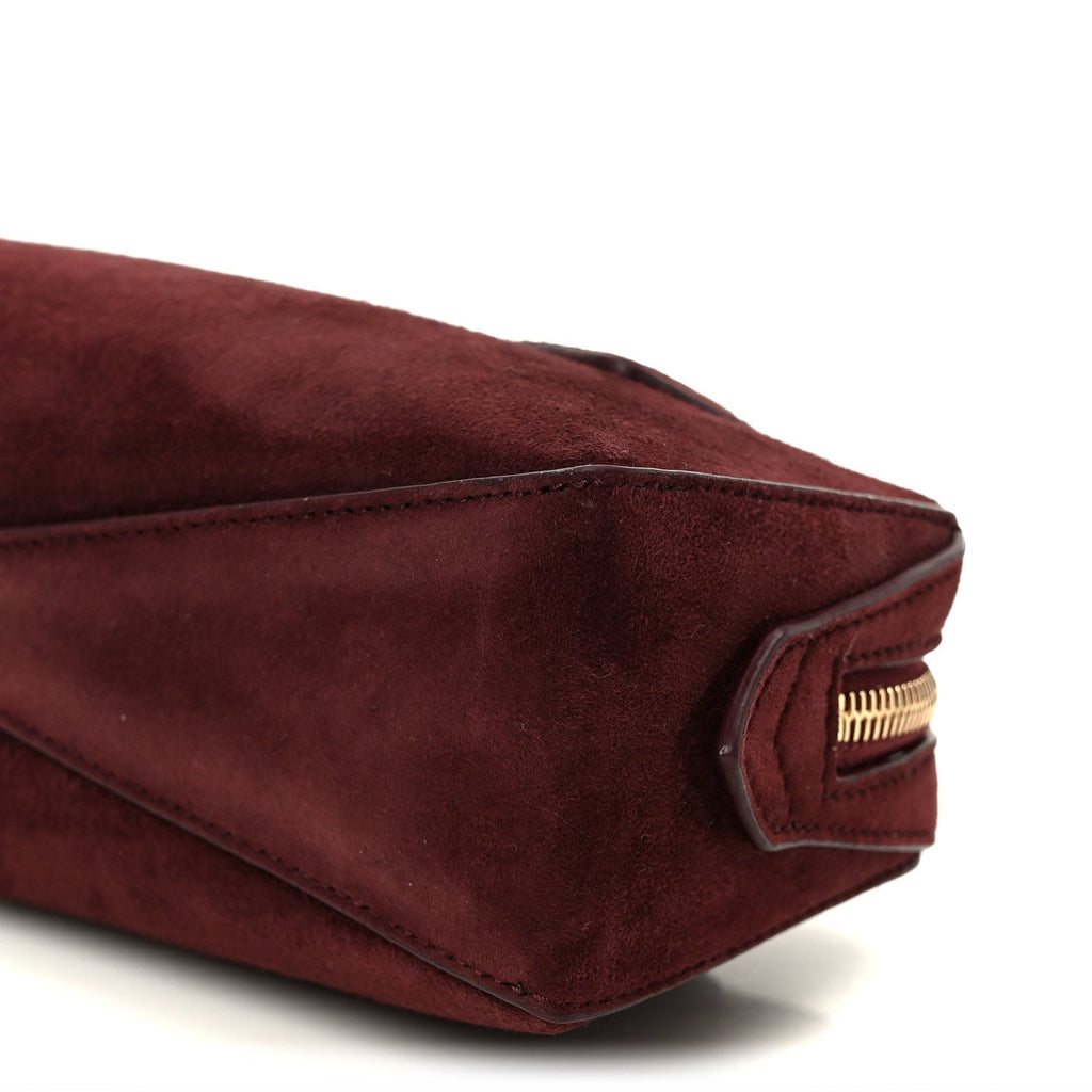 Suede Goatskin Teckel Clutch Rouge Grenat
