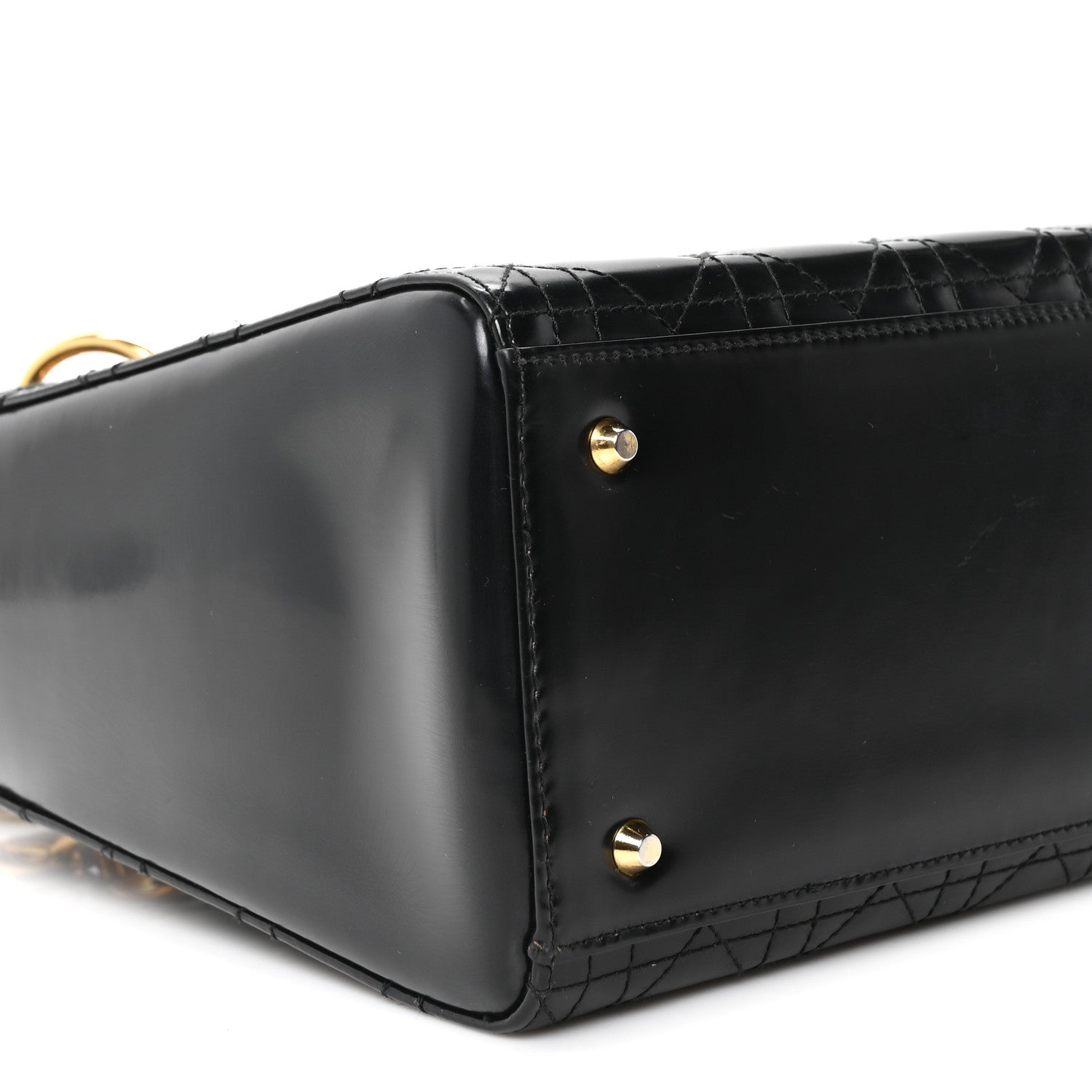 Patent Cannage Medium Lady Dior Black