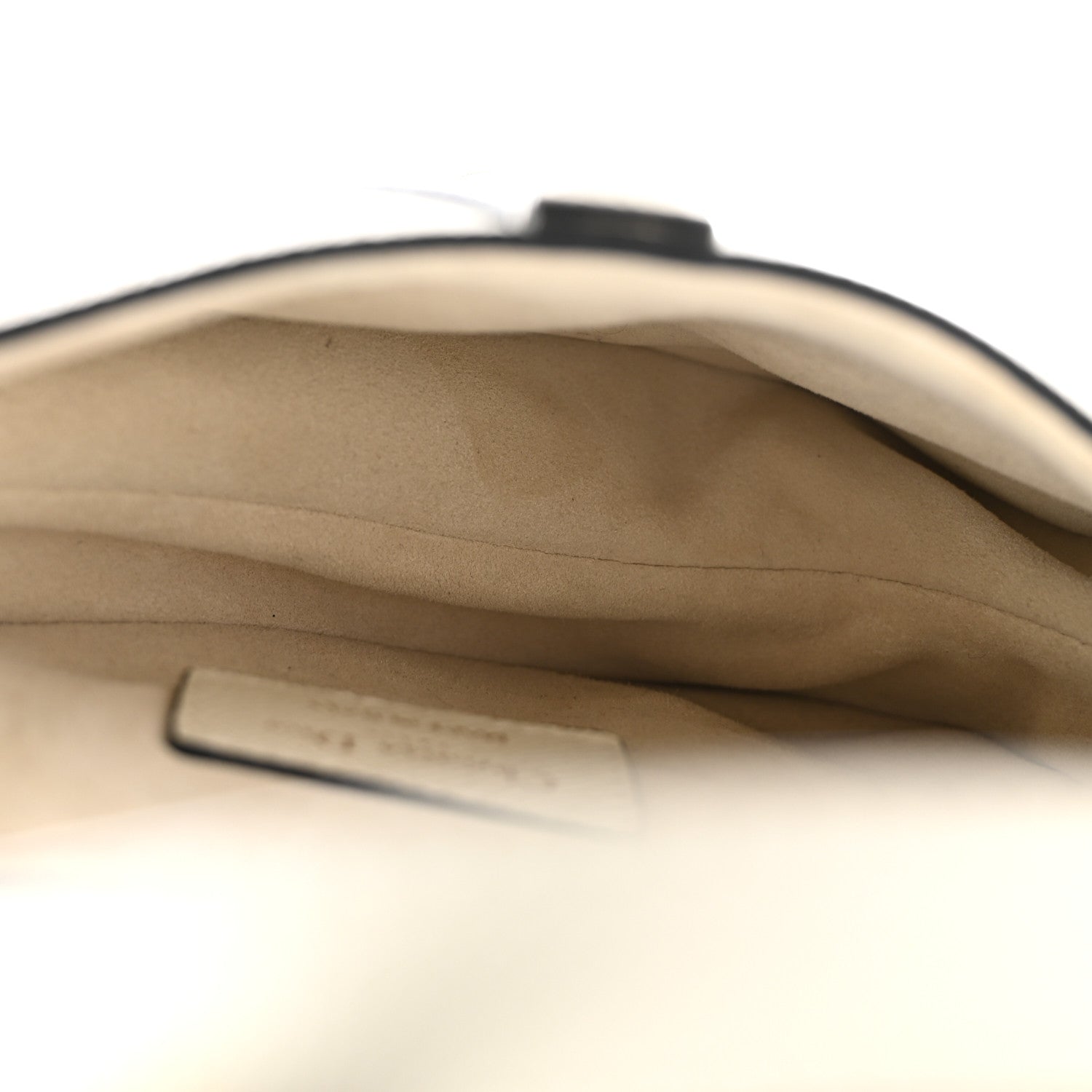 Grained Calfskin Mini Saddle Bag With Strap White