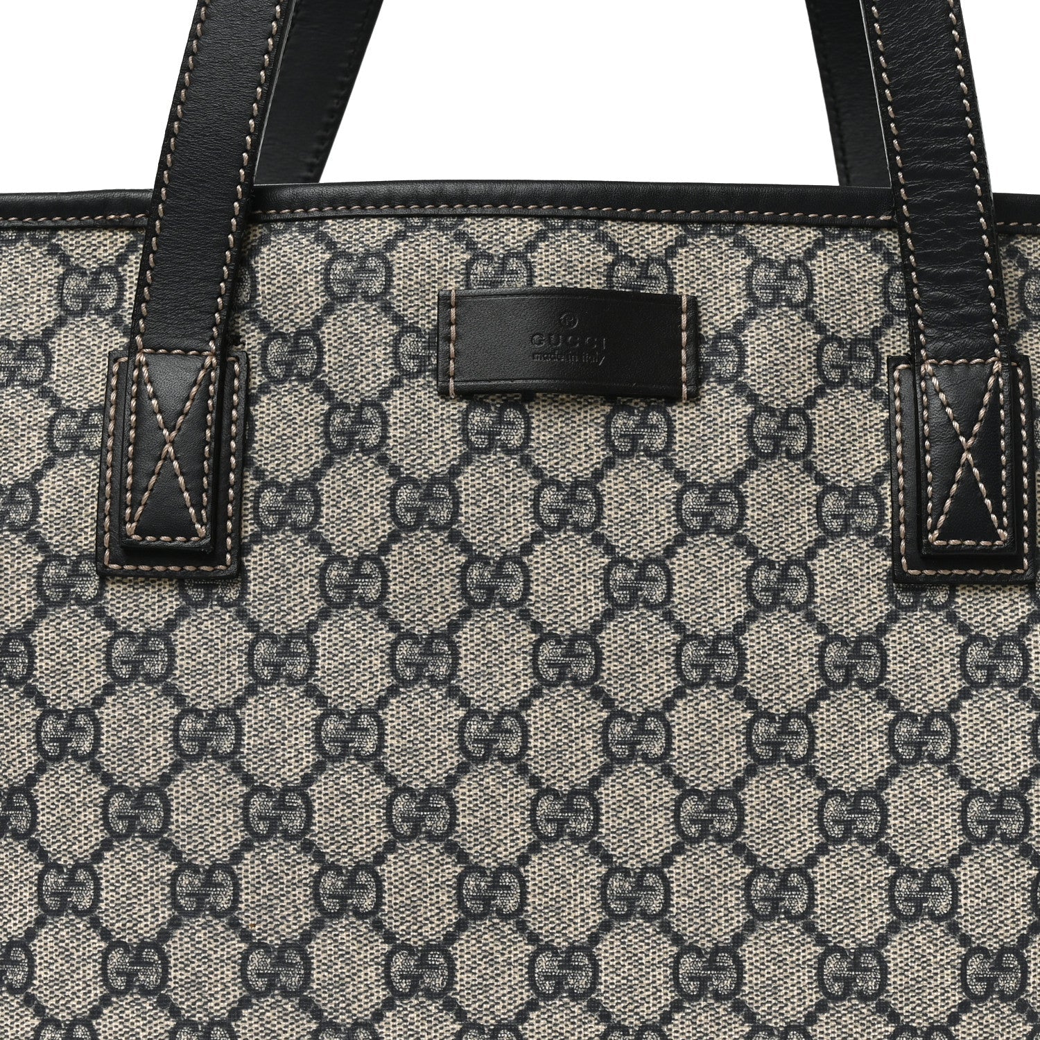 GG Supreme Monogram Medium Zippered Shopping Tote Navy