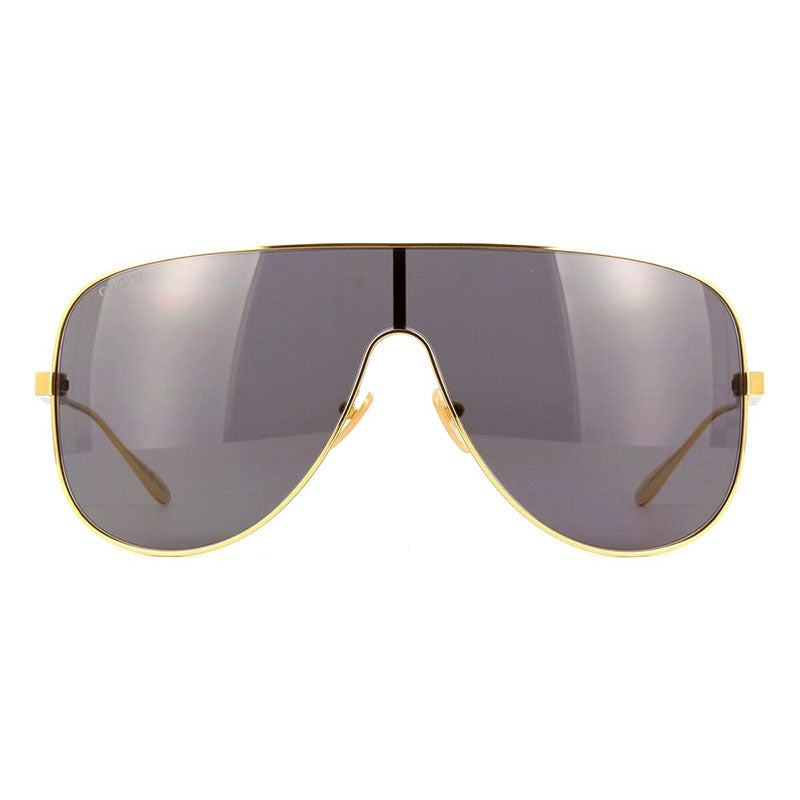 Gucci Sunglasses Shield Full Rim, Yellow Gold Frame and Grey Lens GG1436S001