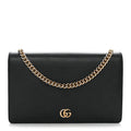 Calfskin Mini GG Marmont Chain Wallet Black