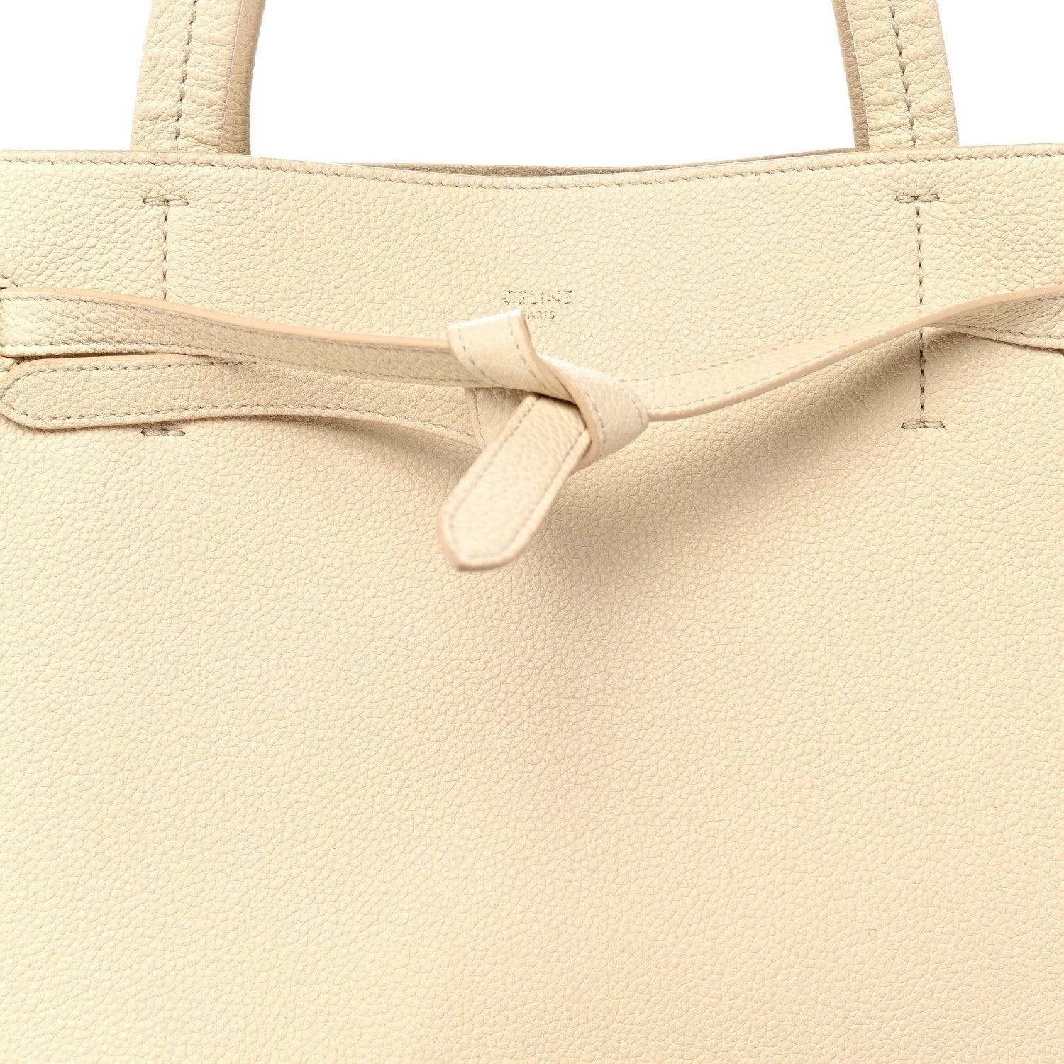Soft Grained Calfskin Small Belt Cabas Phantom Cream