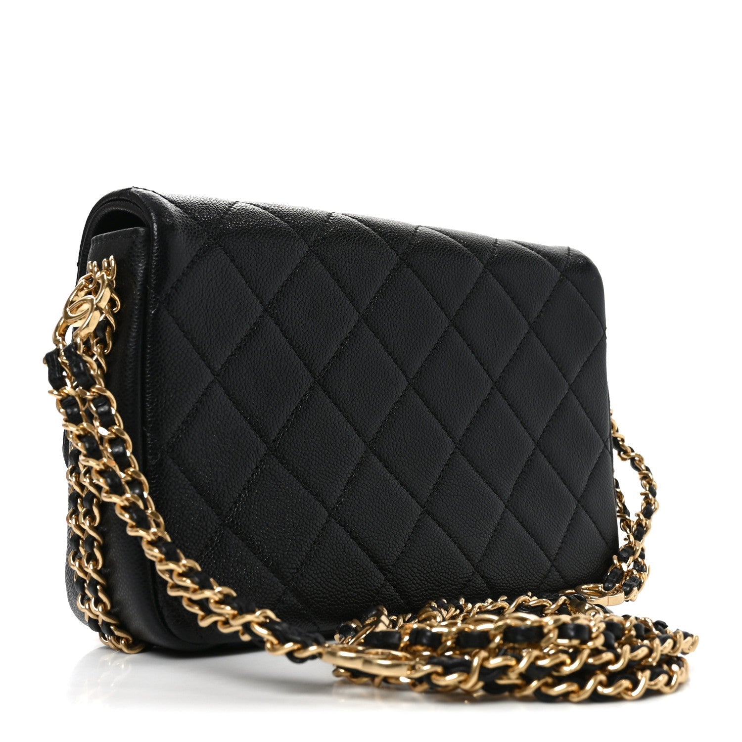Caviar Quilted Mini CC You Flap Black