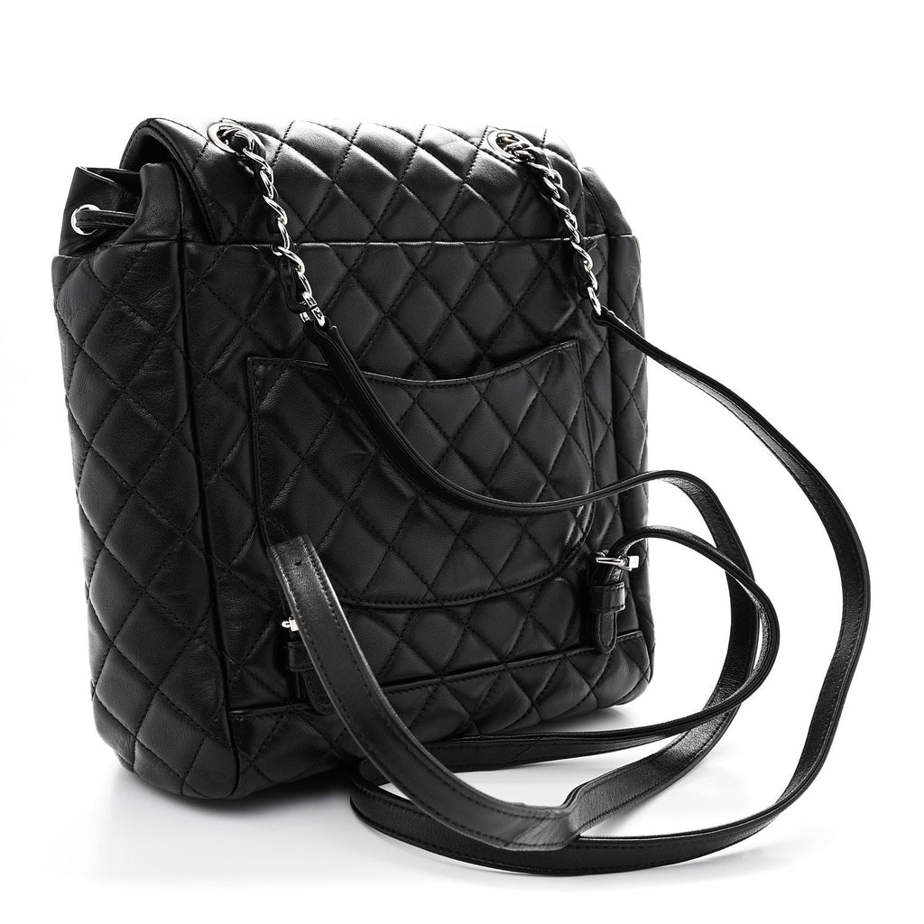 Lambskin Quilted Small Urban Spirit Backpack Black