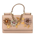 Stampa Iguana Mini Miss Sicily Chain Phone Case Wallet Beige