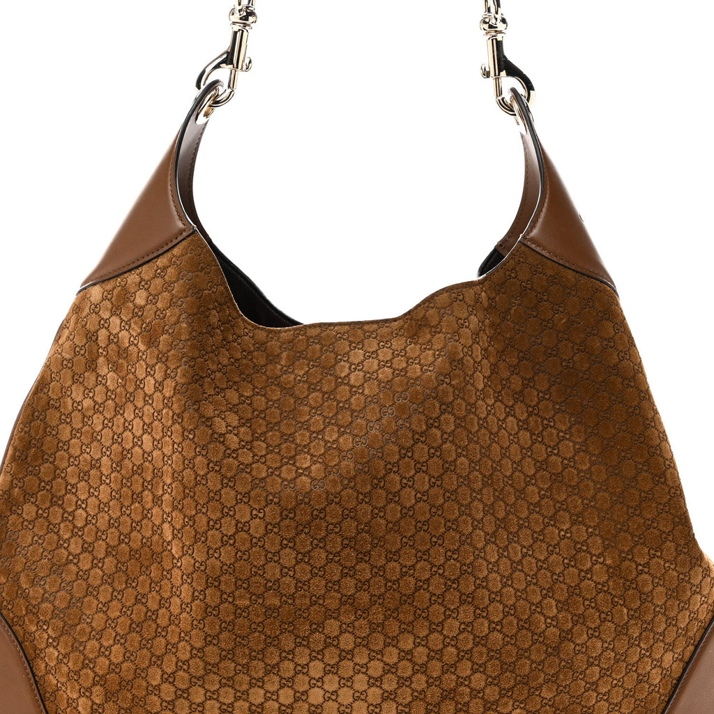 GG Suede B Large Shoulder Bag Brown