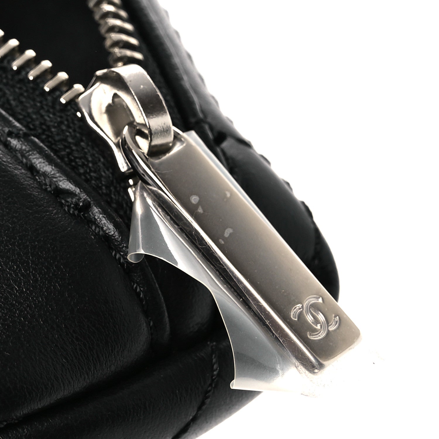 Calfskin Quilted Waist Belt Bag Black