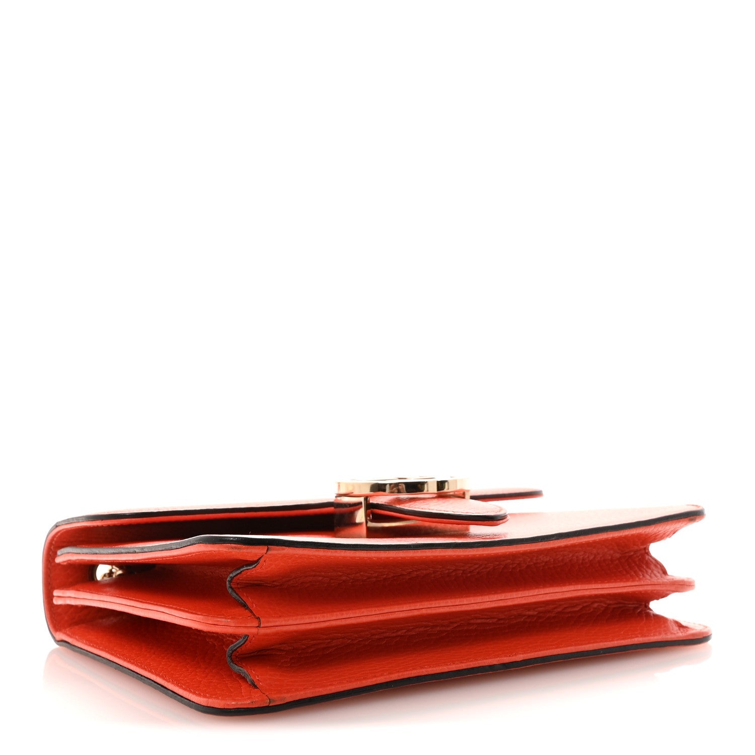 Dollar Calfskin Small Interlocking G Shoulder Bag Sun Orange