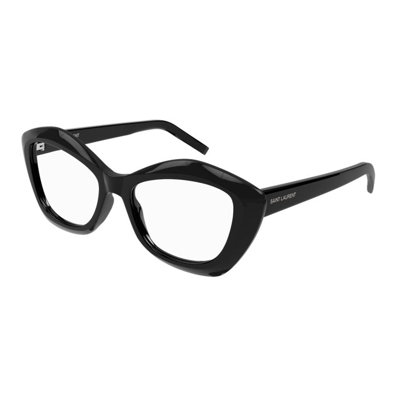 Saint Laurent Eyeglasses Cat Eye Full Rim, Black Frame and Clear Demo Lenses Lens SL68OPT001