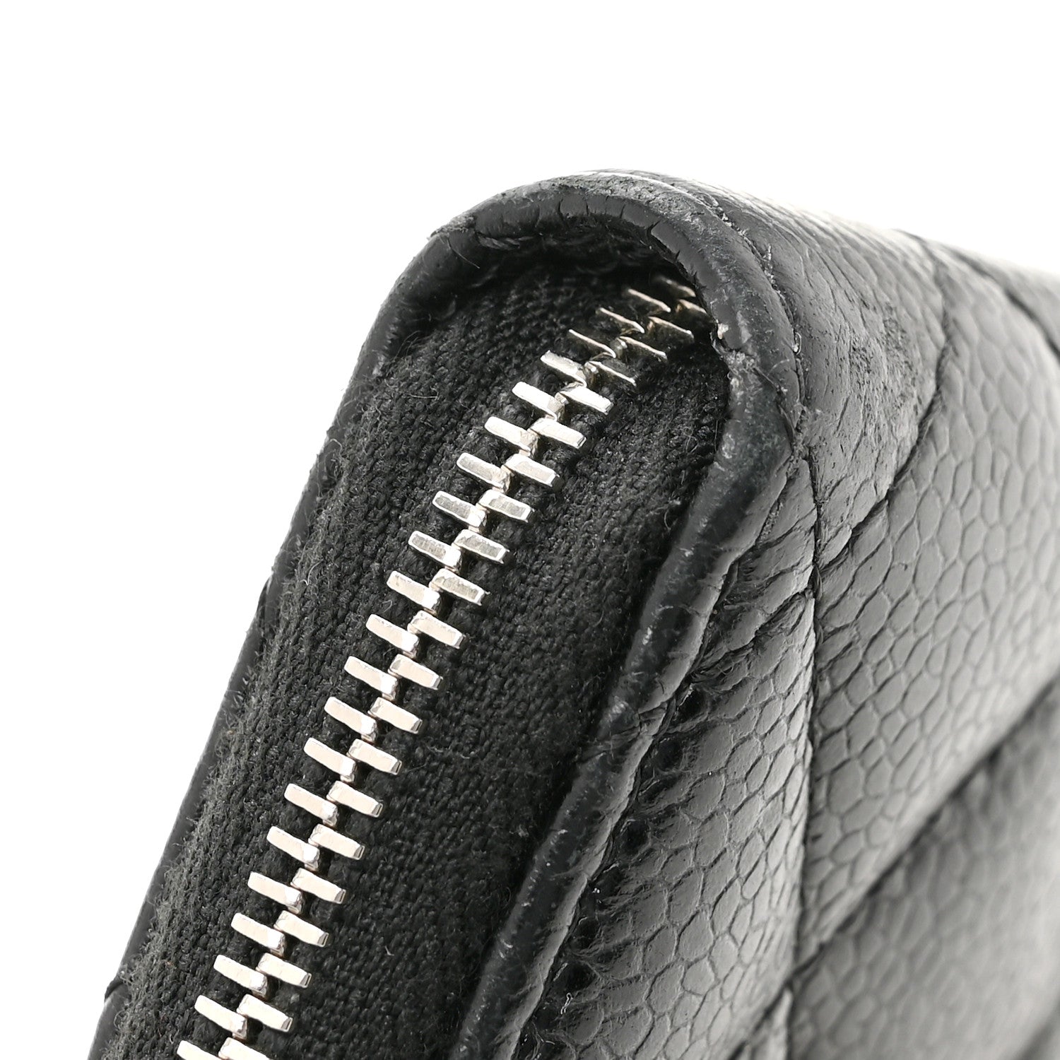 Caviar Quilted Zip Coin Purse Black