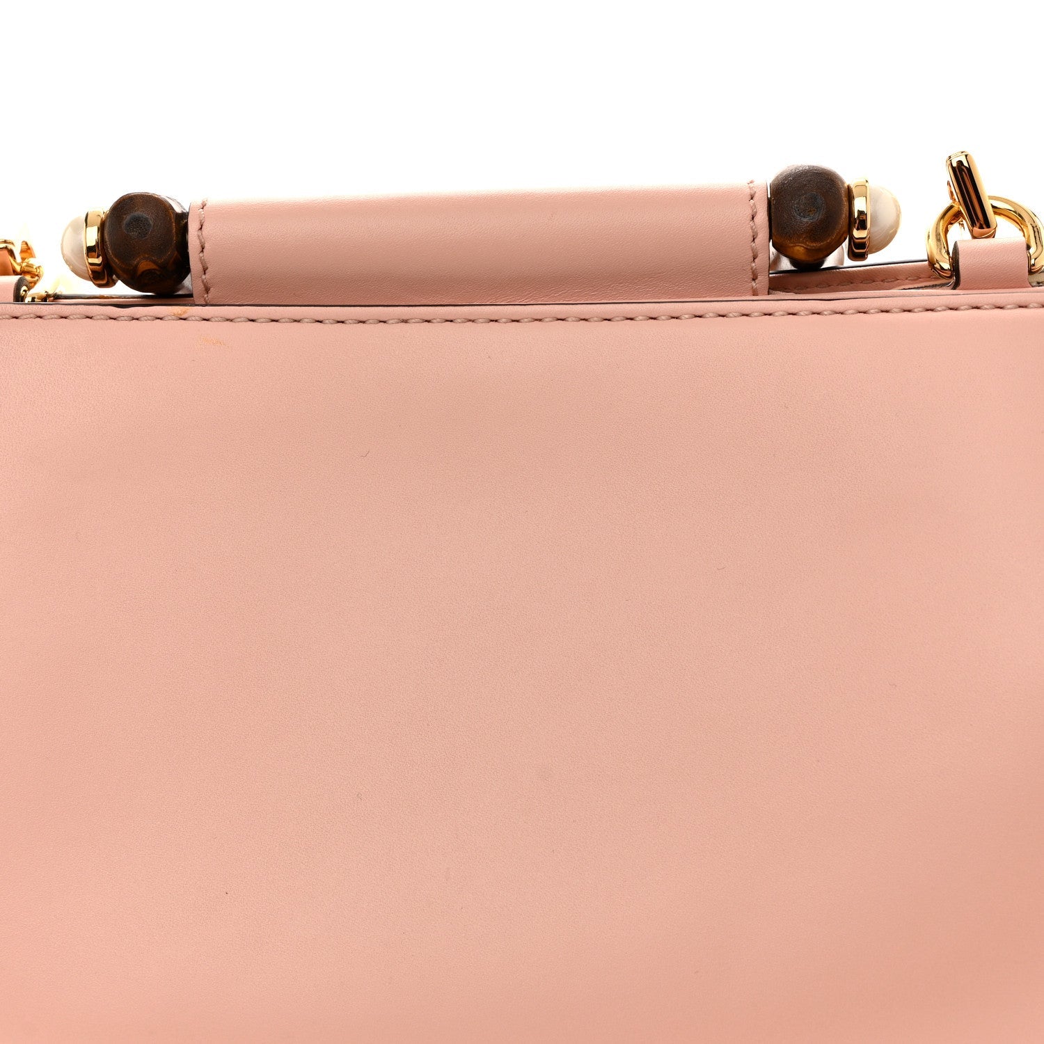 Nappa Bamboo Web Small Nymphaea Top Handle Bag Perfect Pink Mystic White