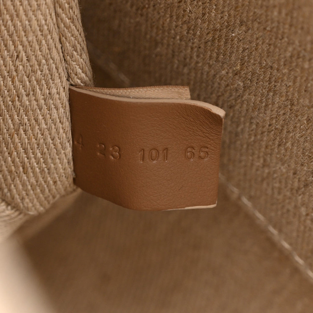 Linen Calfskin Medium Woody Ribbon Tote Blushy Beige