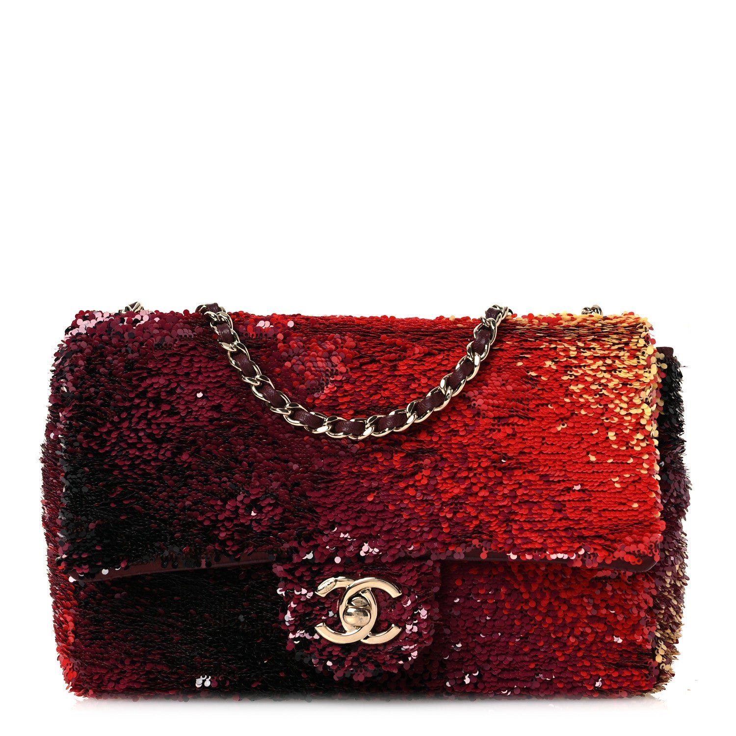 Shaded Sequins Mini Flap Black Burgundy Red Yellow