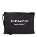 Linen Canvas Rive Gauche Zipped Pouch Black