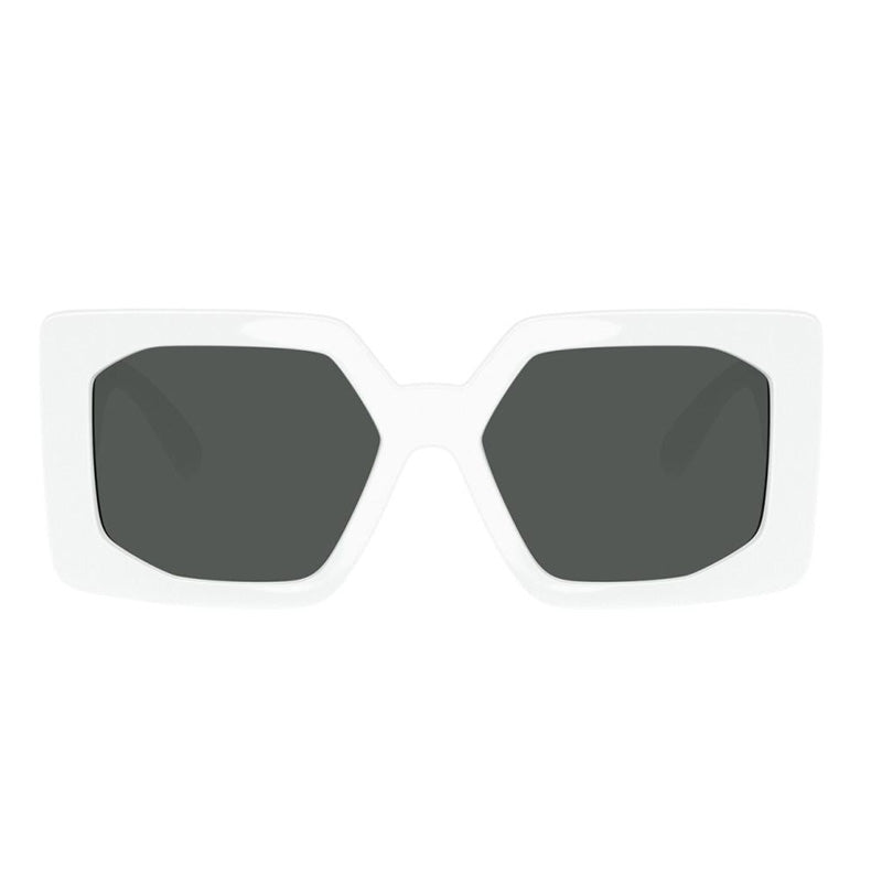 Versace Sunglasses Square Full Rim, White Frame and Dark Grey Lens VE4478U314/87
