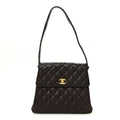 Caviar Quilted Medium Kelly Flap Brown