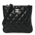 Lambskin Quilted Uniform Crossbody Bag Black