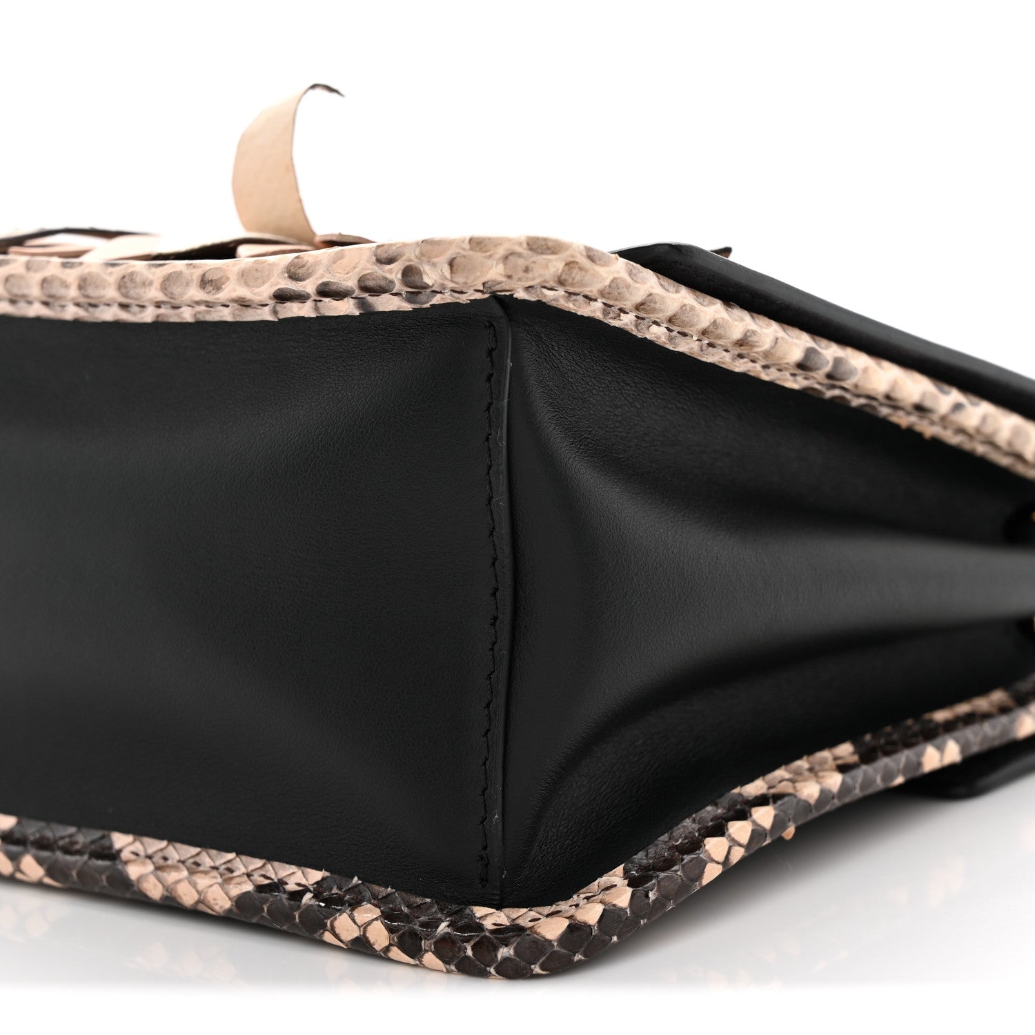 Vitello Century Snakeskin F is Fendi Flower Burst FF Small Kan I Shoulder Bag Black Beige
