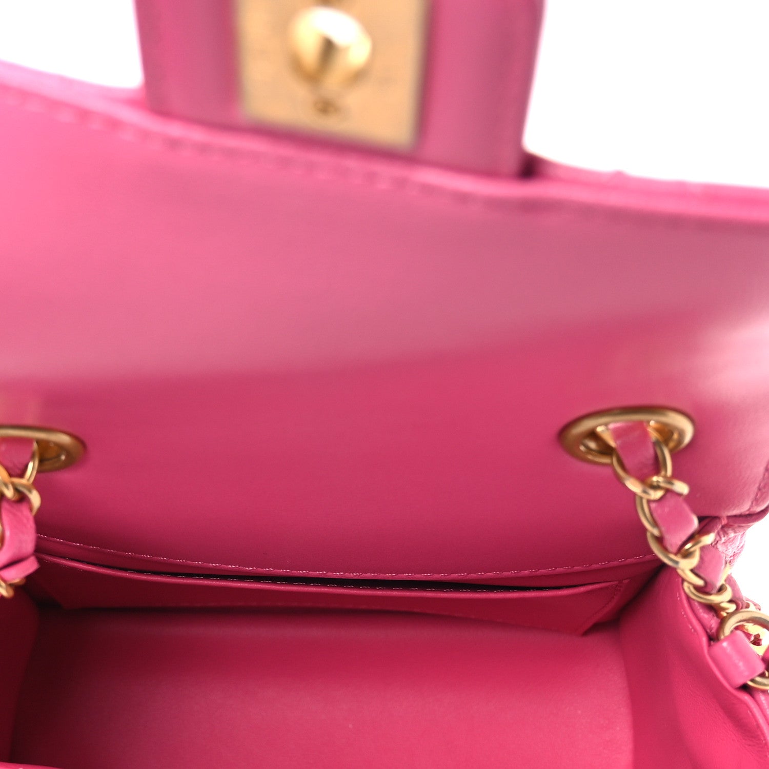 Goatskin Quilted Mini Square Flap Pink