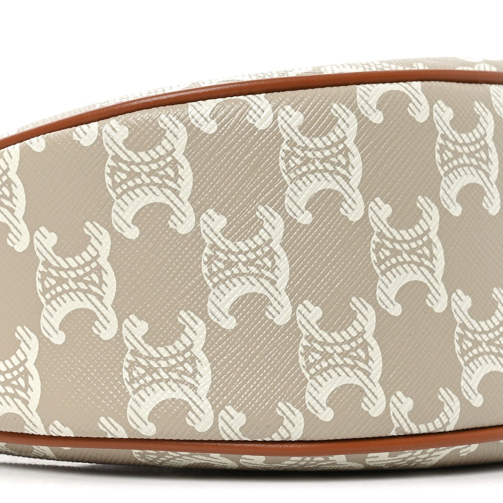 Canvas Calfskin Ava Triomphe Shoulder Bag Grege