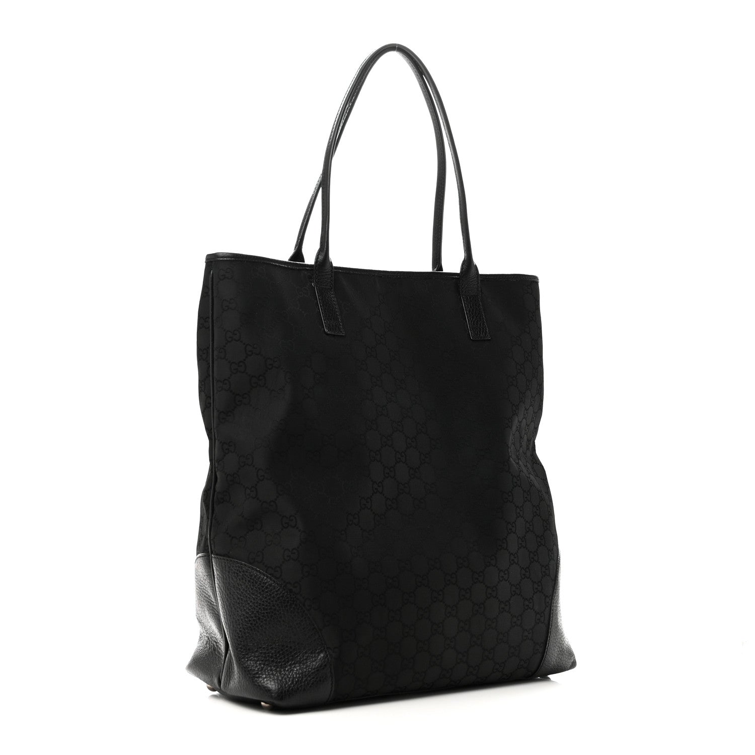 Canvas Monogram Shopping Tote Black