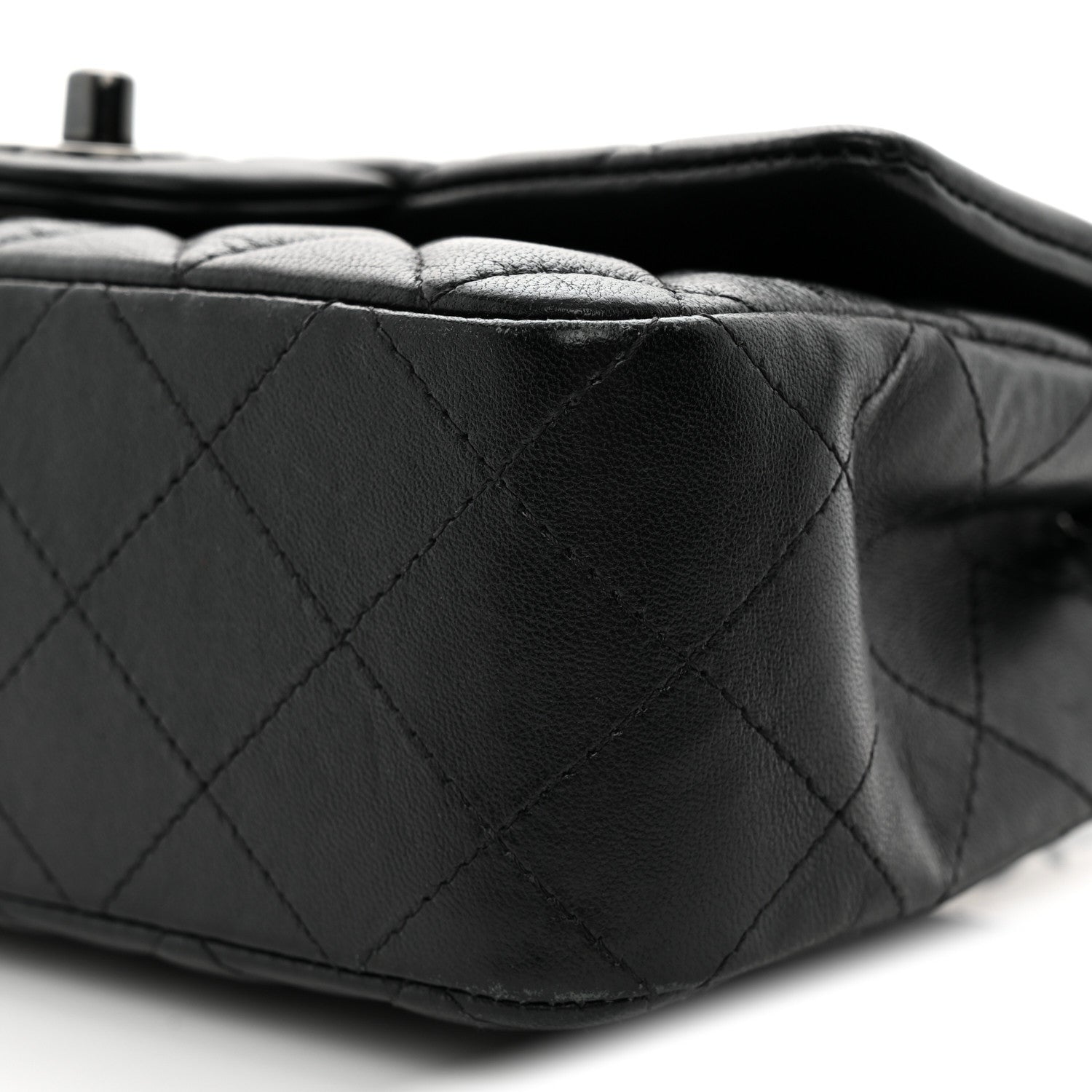 Lambskin Quilted Mini Rectangular Flap So Black