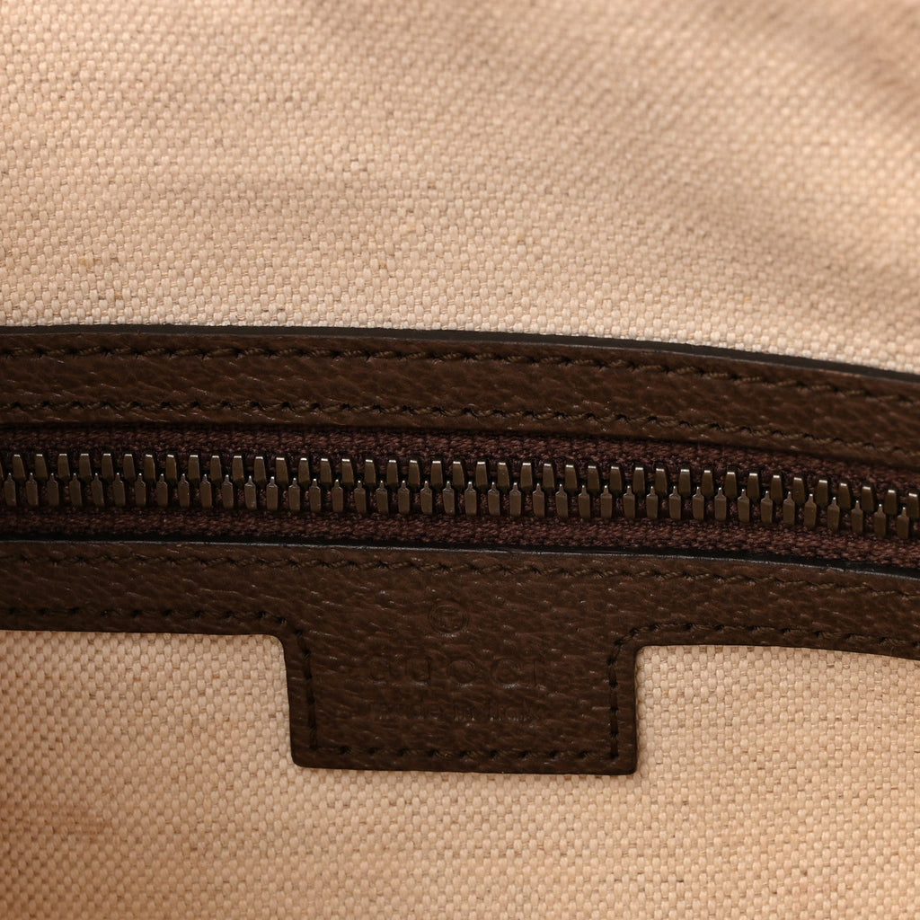 GG Supreme Monogram Web Small Ophidia Half Moon Hobo Brown