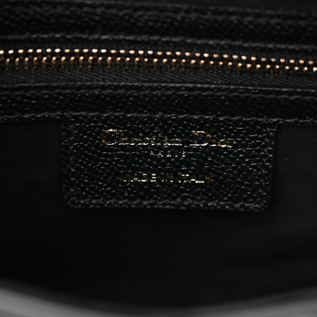 Grained Calfskin Saddle Bag With Strap Black