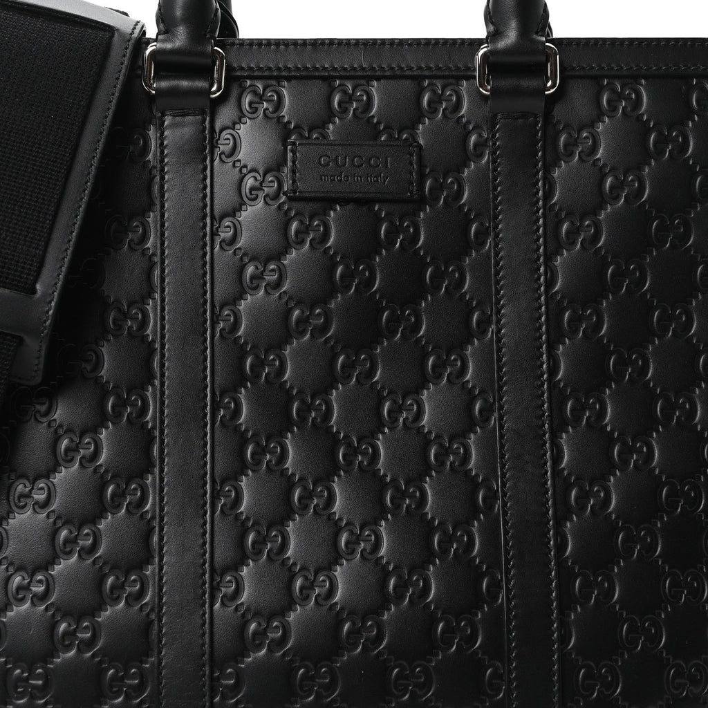 Guccissima Signature Briefcase Black