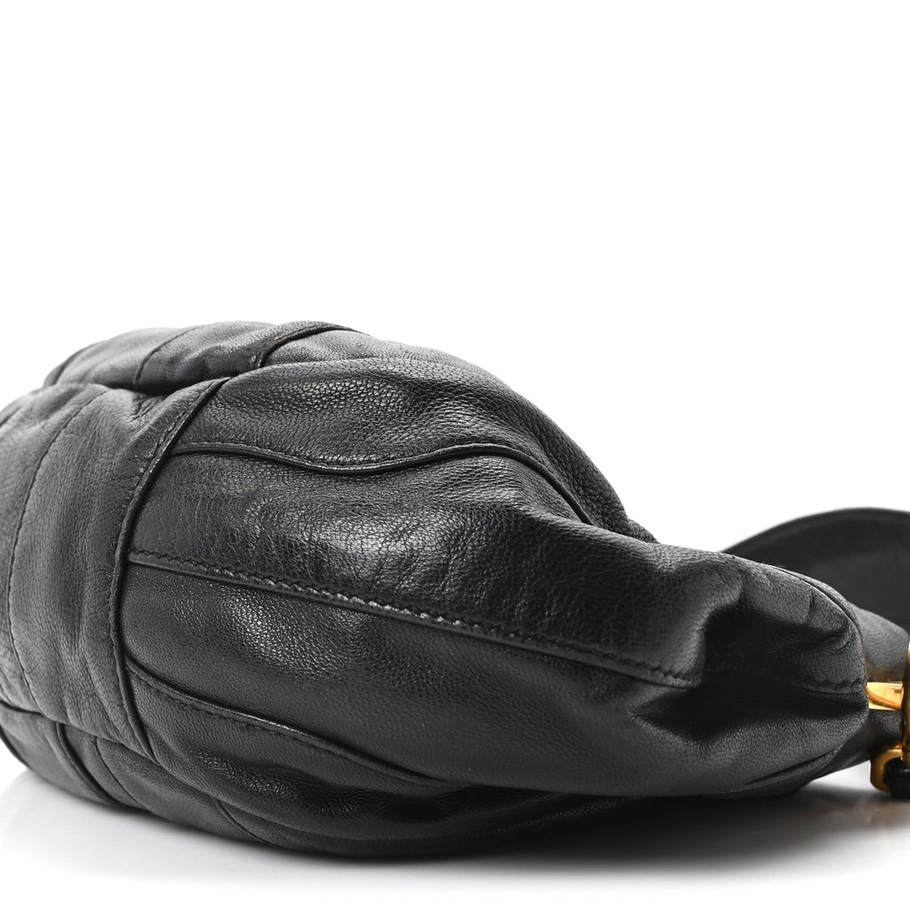 Nappa Stripes Mini Shoulder Bag Black