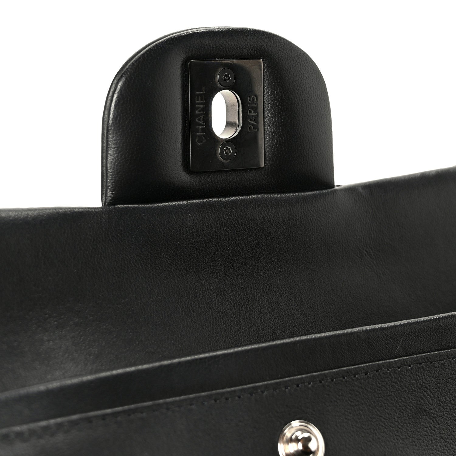 Lambskin Quilted Medium Double Flap So Black