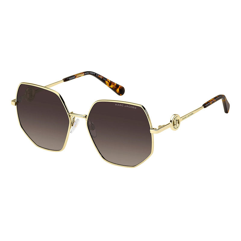 Marc Jacobs Sunglasses Geometric Full Rim, Gold/Havana Frame and Brown Gradient Lens MARC730/S006JHA