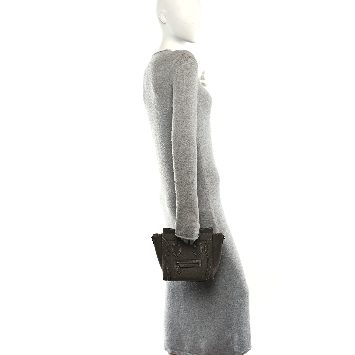 Drummed Calfskin Nano Luggage Souris