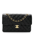 Caviar Quilted Small Double Flap Black