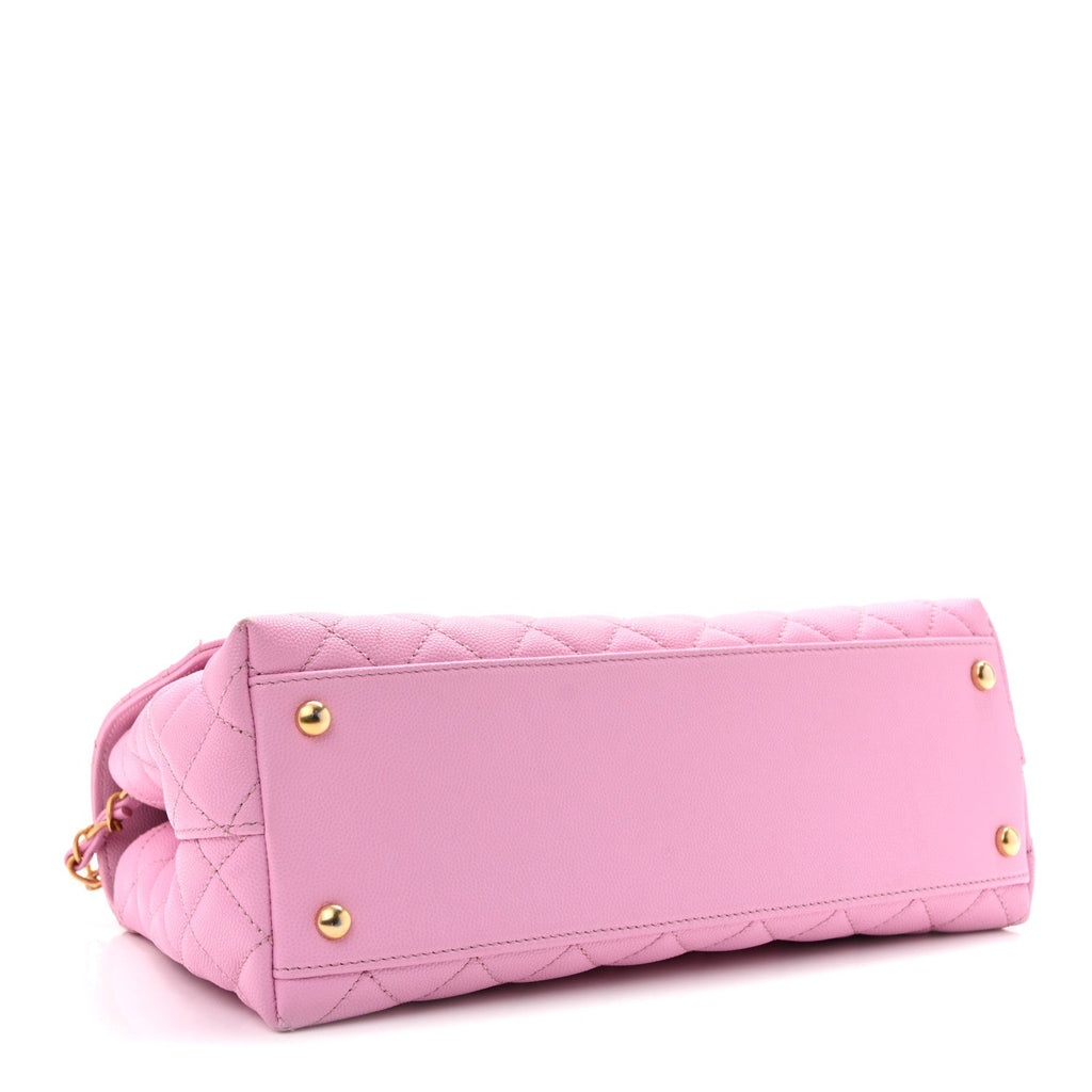 Caviar Quilted Small Coco Chain Handle Flap Lilac