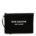 Linen Canvas Rive Gauche Zipped Pouch Black