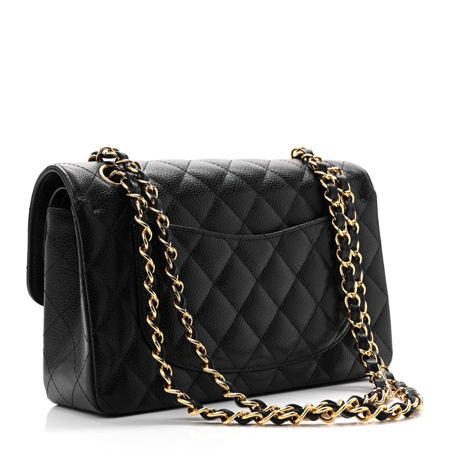 Caviar Quilted Small Double Flap Black