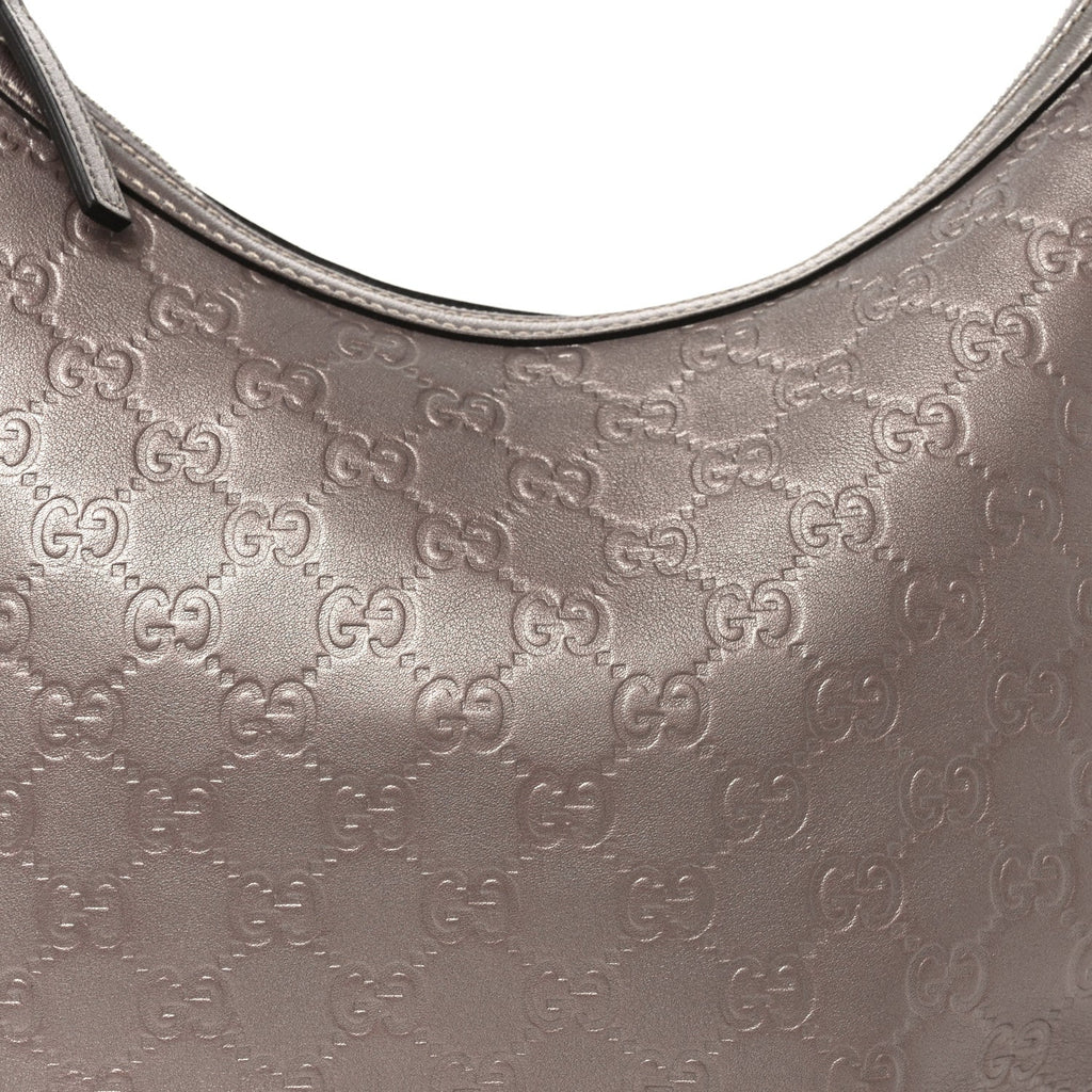 Metallic Guccissima Medium GG Twins Hobo Mauve