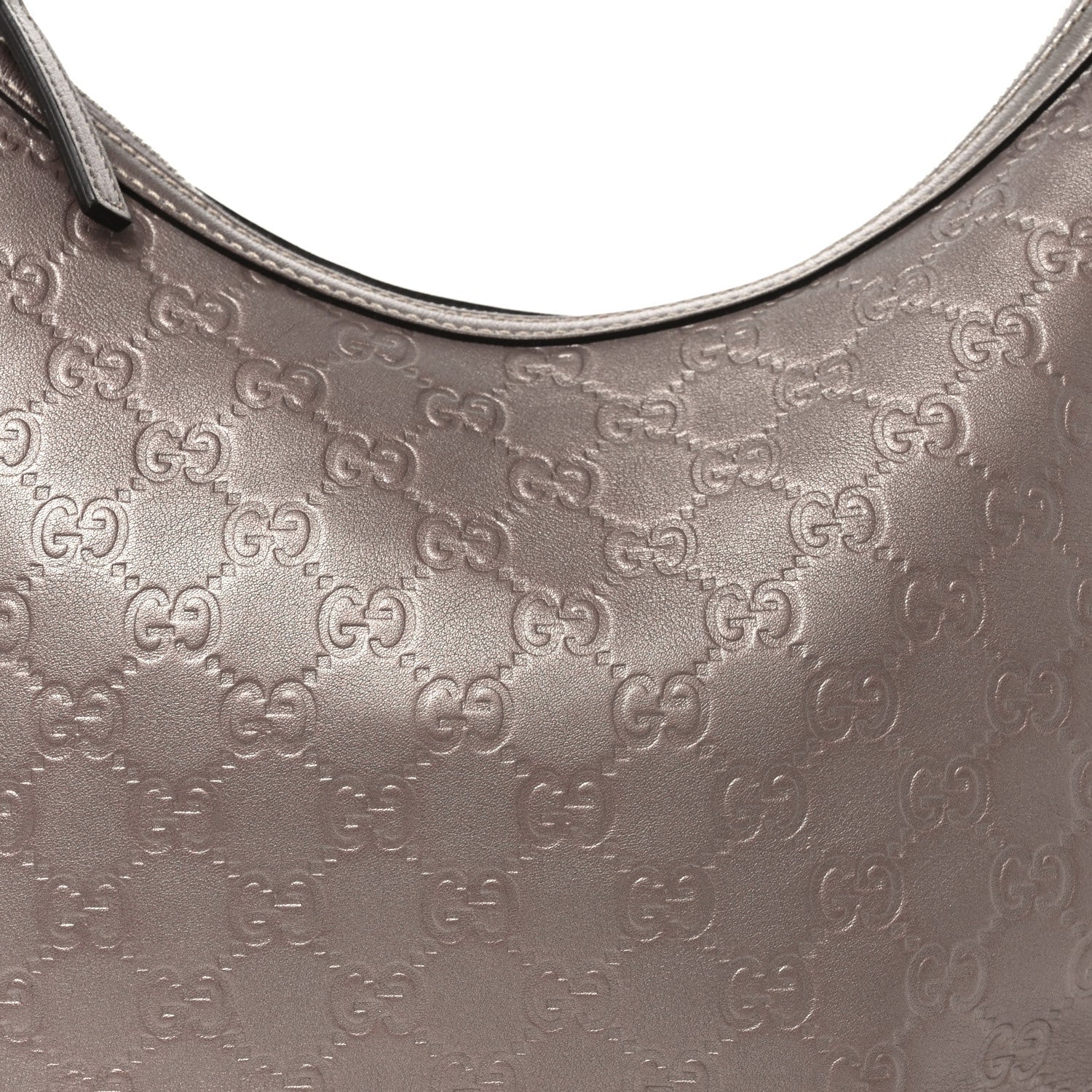 Metallic Guccissima Medium GG Twins Hobo Mauve