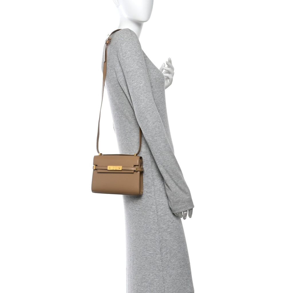 Smooth Calfskin Mini Manhattan Shoulder Bag  Natural Tan
