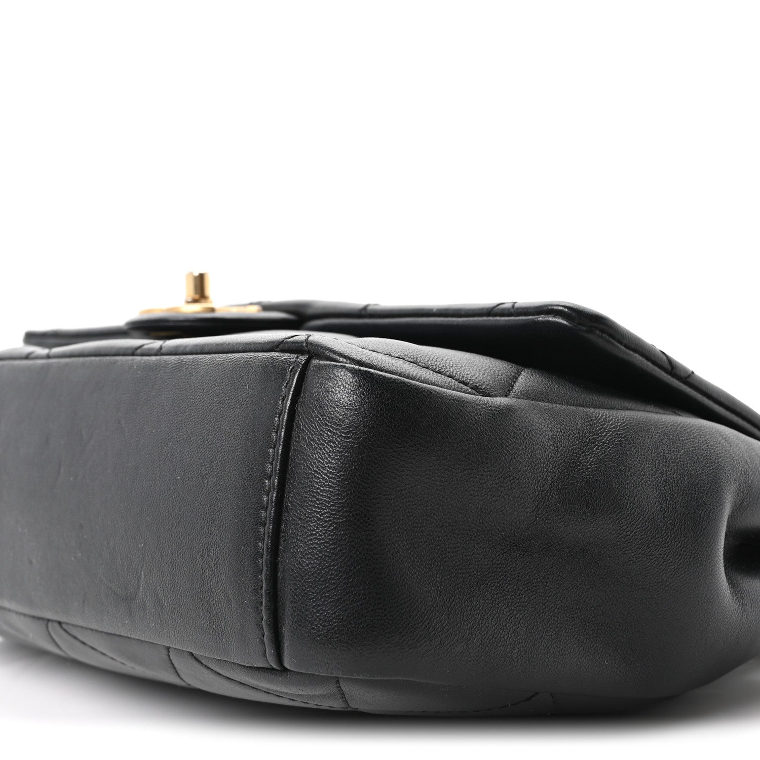 Lambskin A Real Catch Flap Bag Black