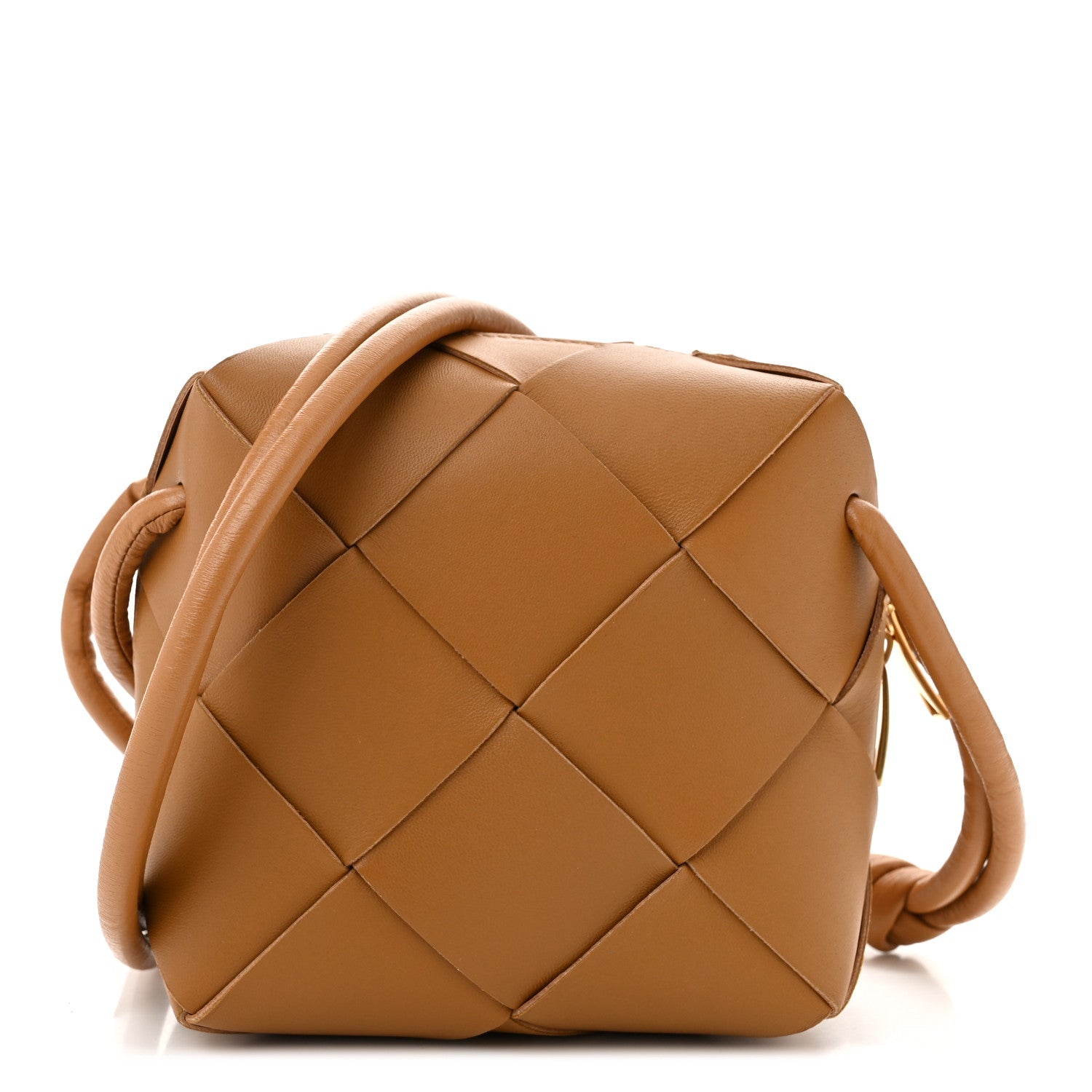 Lambskin Maxi Intrecciato Mini Cassette Camera Bag Acorn