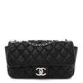 Lambskin Quilted Medium Coco Rain Flap Black