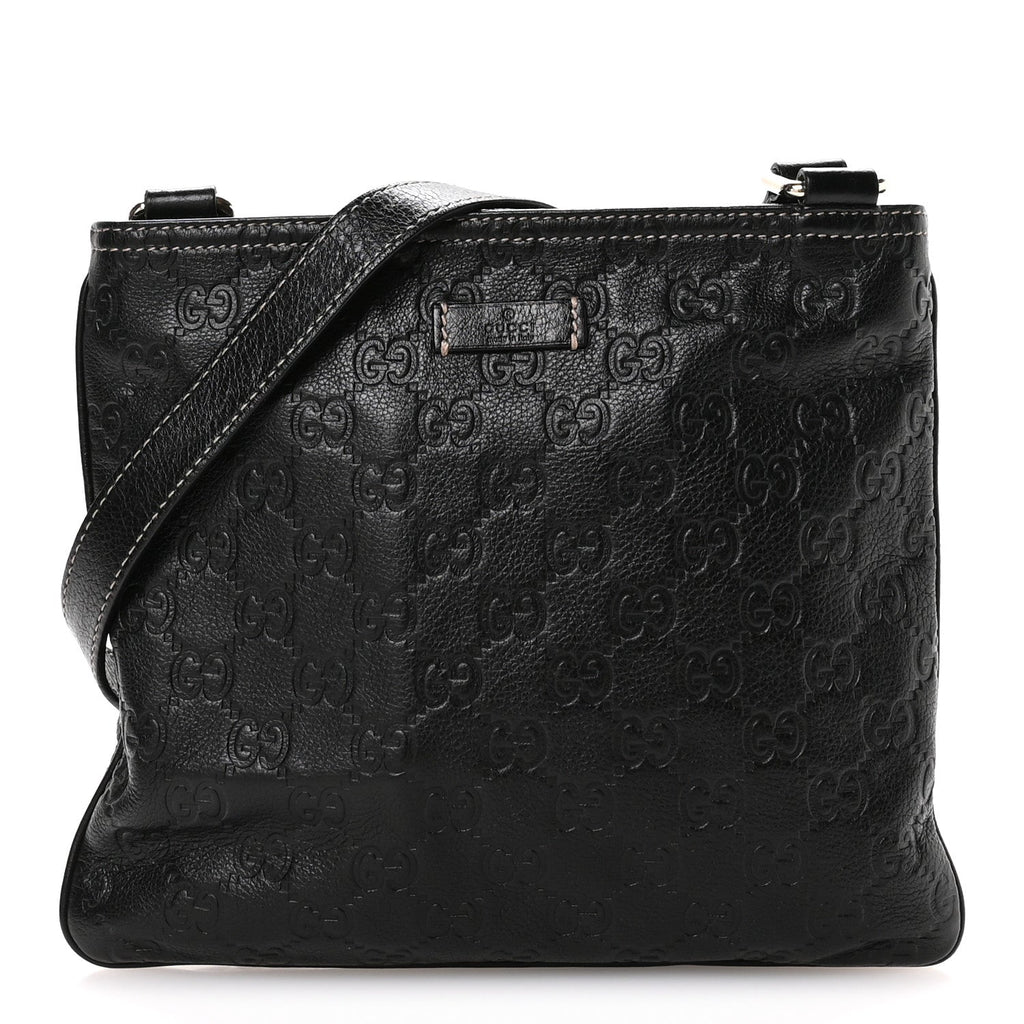 Guccissima Small Flat Messenger Bag Black