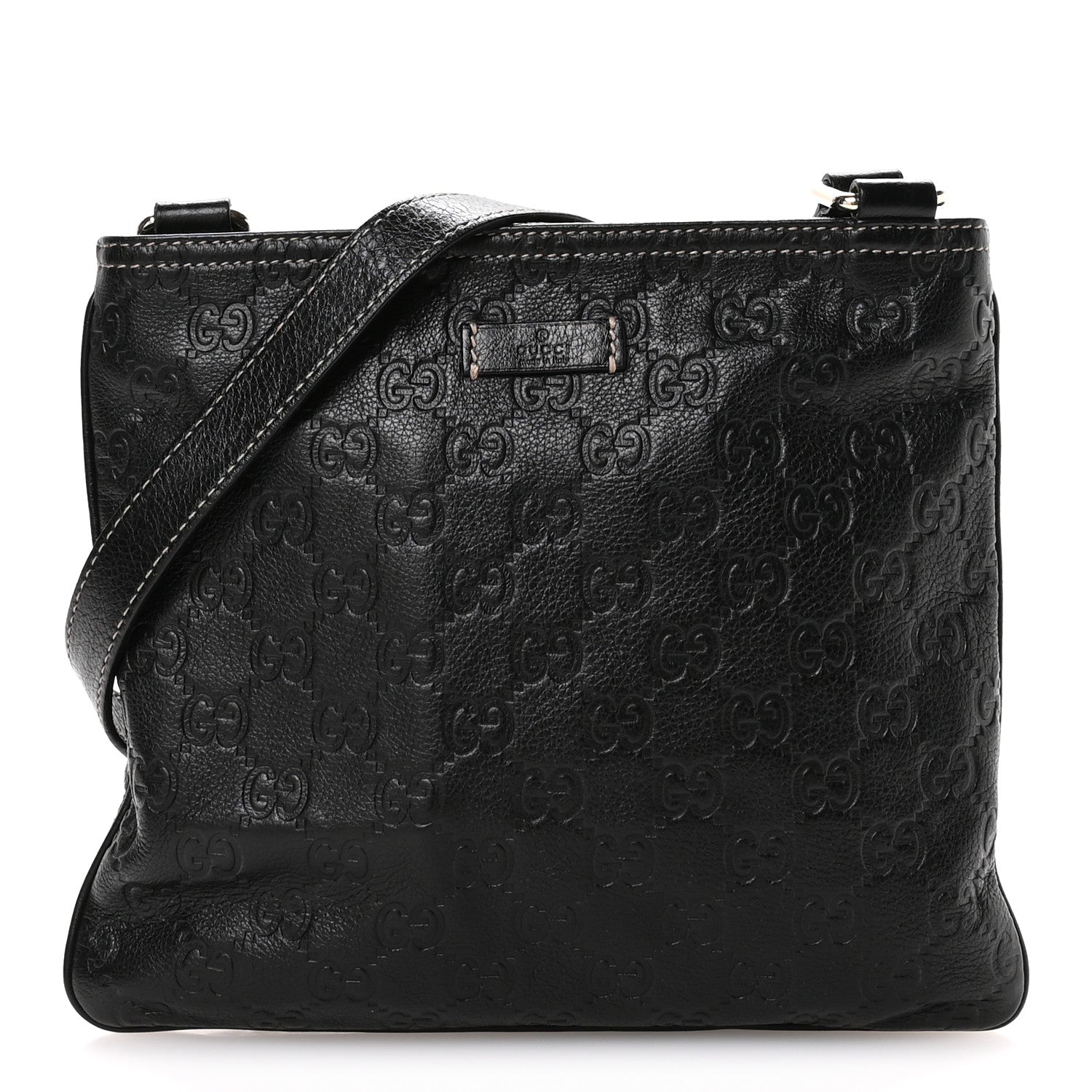 Guccissima Small Flat Messenger Bag Black