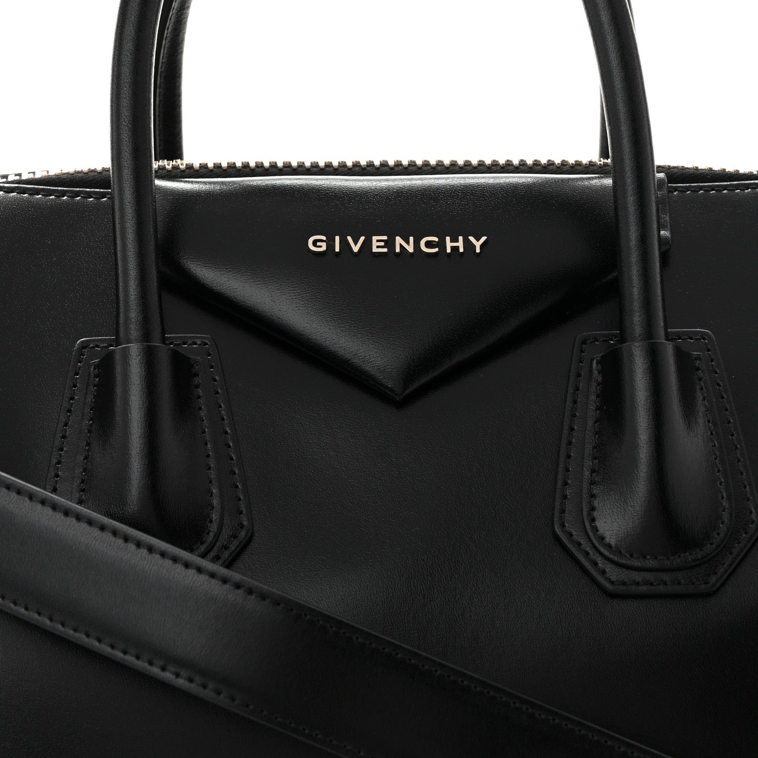Shiny Lord Calfskin Medium Antigona Black