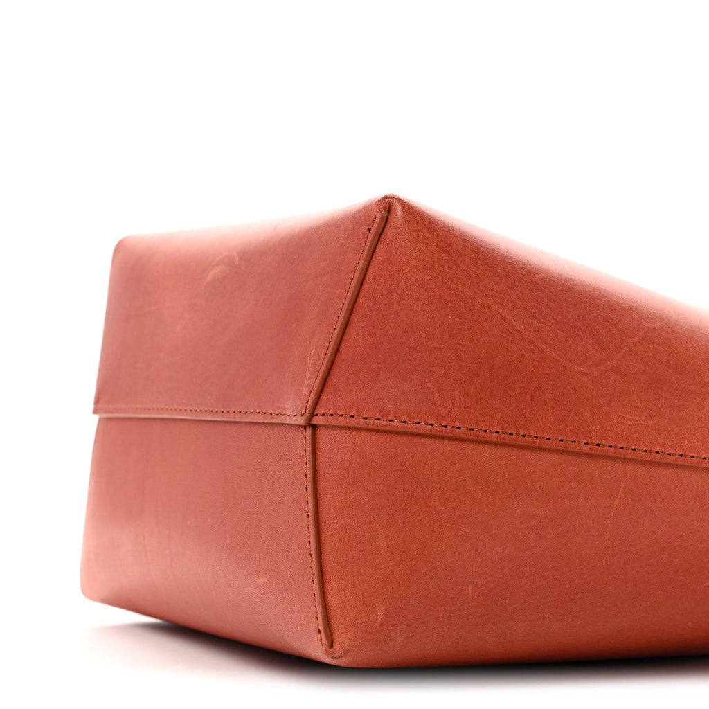 Vegetable Tanned Calfskin Mini Bucket Bag Brandy