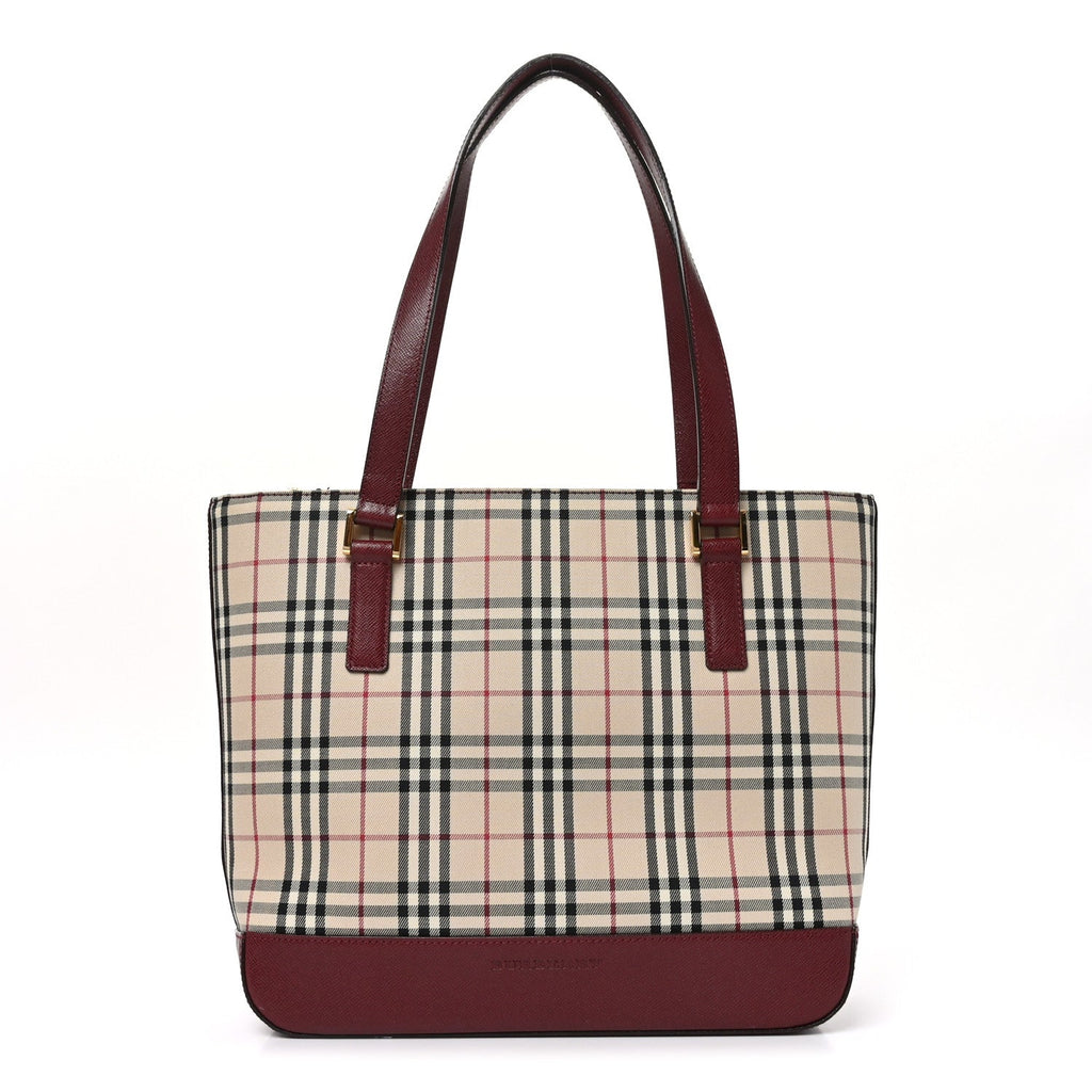 Canvas House Check Small Tote Red