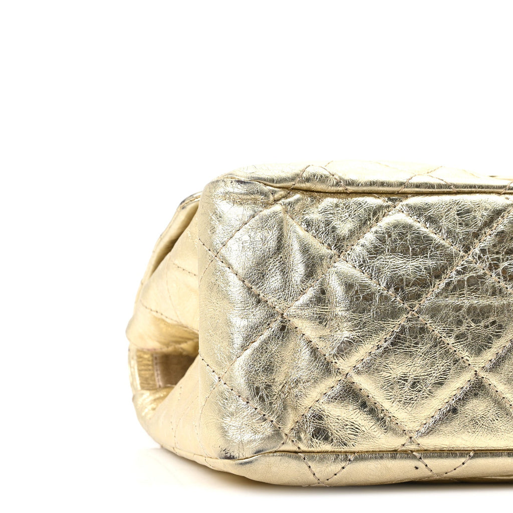 Metallic Aged Calfskin Quilted 2.55 Reissue 227 Flap Gold